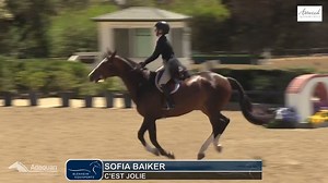 C'est Jolie, ridden by Sofia Baiker, took the highest score during the 3'3" Classic round on Tuesday at the Adequan/USEF Junior Hunter Finals West! Watch as they score a 262 ⬇️ | USEF Network