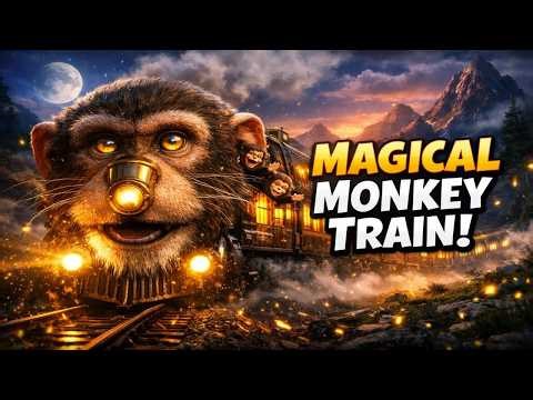 Magical Monkey Train Adventure | MoonPetal Animals Cinematic Story | Cozy Fantasy Journey
