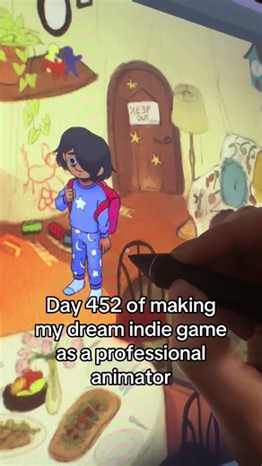 Can't believe it's been over a year of working on our game!! ✨Thank you all for following our journey and we can't wait to share more :') Our game is called Dream Hollow! Please wishlist our game on Steam and follow us on Kickstarter to help us continue making this game a reality 🙏💖 #indiedev #gamedev #indiegames