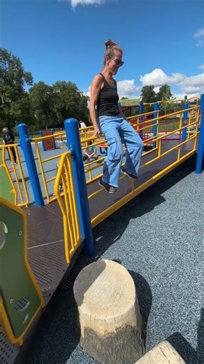 Drop landings onto jump trainers - at the playground!