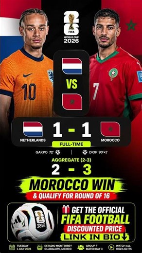 😱 Netherlands vs Morocco PENALTIES!! Diop's 91st Minute SCREAMER Forces Extra Time | FULL HIGHLIGHT
