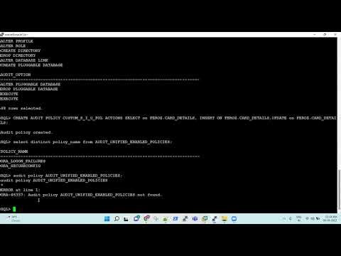 Unified Auditing in Oracle 12c