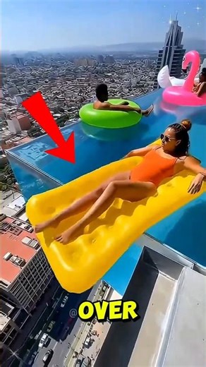 🌊 What Happens If You Fall From An Infinity Pool? 😱 #shorts #travelhacks