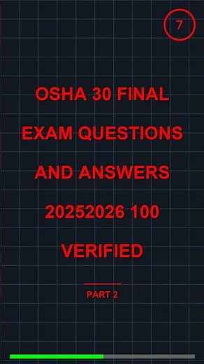 Osha 30 Final Exam Questions And Answers 20252026