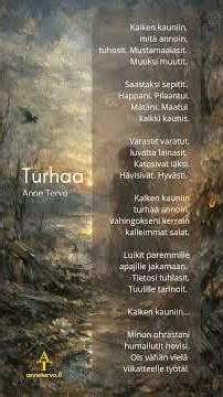 Anne Tervo - Turhaa #originalsong #finnishmusic #music #lyricsvideo #song #suomimusiikki