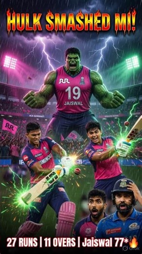 #ipl2026 highlights #mi #rr #youtubeshorts #hulk #aivideo #viral #vaibhavsuryavanshi #rohitsharma