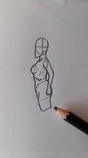 Perfect Side View Female Body Using Simple Shapes 🔥 #drawing #foryou #art #shorts #howtodraw #sketch