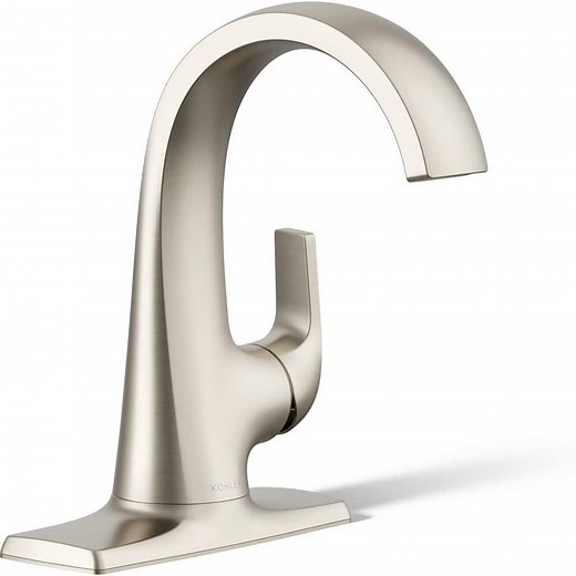 Reviews for KOHLER Cursiva Single Handle Single Hole Bathroom Faucet in Vibrant Brushed Nickel | Pg 1 - The Home Depot