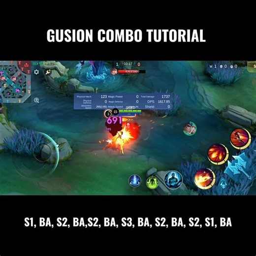 For tanky enemies. Gusion tutorial combo #mobilelegends