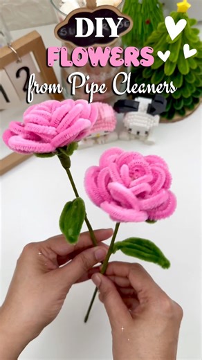 DIY Rose flower | Pipe Cleaner Flower tutorial #rose #pipecleanerflowers #giftideas #flowermaking #diy | Crafty Cart