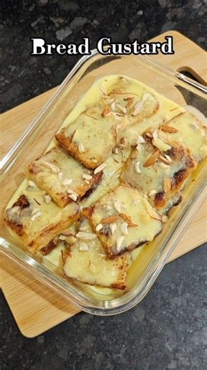 Bread Custard | Easy and Delicious Bread Custard Pudding | #shorts #breadcustard