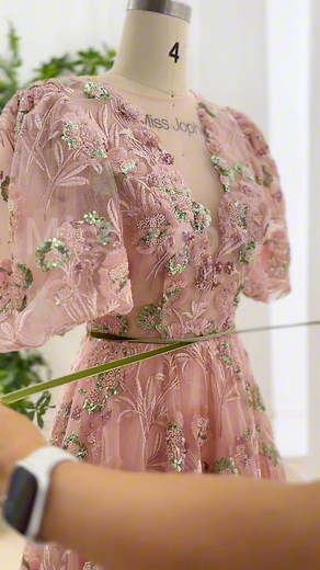 Making a illusion V neck sequin embroidered pink formal evening gown #dress #gown #fashion #sewing #wedding #bridal #custommade #BridalGown #prom #elegant #creativedesign #fashionweek #style | Miss Jophiel