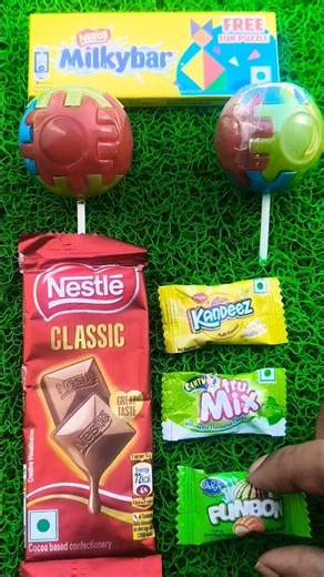 Ball Lollipop Nestle Classic & milky bar & three toffee unboxing