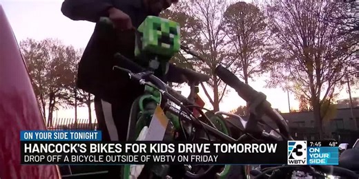 Hancock's Bikes for Kids Drive begins on Friday
