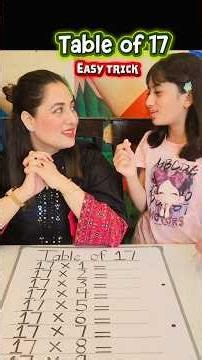 Table of 17 Easy Trick | Learn 17 Times Table Fast! 🔢