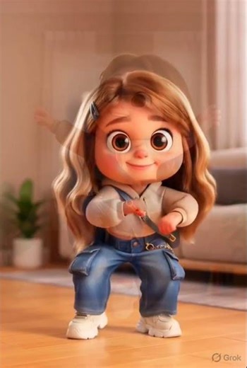 Little Animated Girl Dancing | Cute Dance Animation 💖