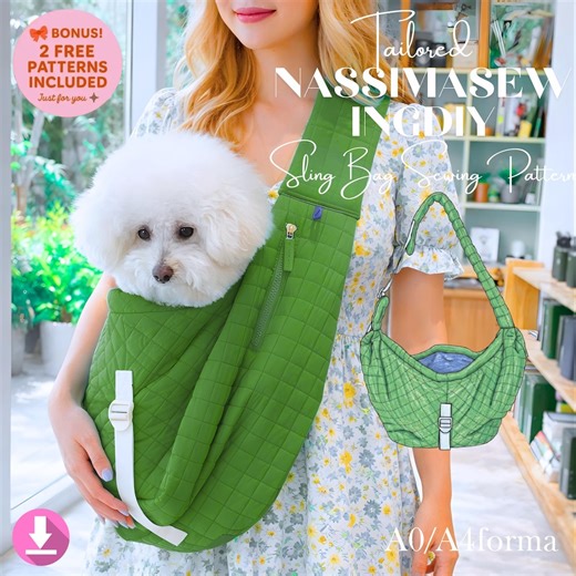 Quilted Sling Bag Sewing Pattern | Crossbody Pet Carrier DIY (PDF Download) - Etsy
