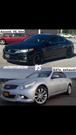 @streetcarscene on Instagram: "Honda Accord 🆚 Infiniti G37 SLOW CAR SUNDAY😴 #streetcarscene #Streetracing #slowcarsunday"