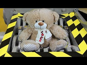 Experiment Shredding BIG Teddy Bear Satisfying | The Crusher