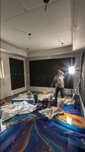 Media Room Transformation | Cinematic Home Theater + Colorful Epoxy Floor Reveal