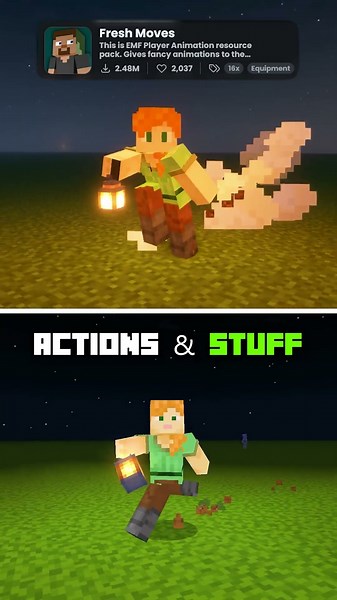 Minecraft Animations: Actions & Stuff 1.4 (Bedrock) vs Fresh Animations (Java)