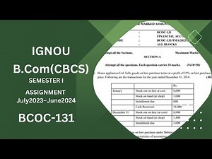 BCOC-131 | B.Com | IGNOU SOLVED ASSIGNMENT | DEC2023 - JUN2024