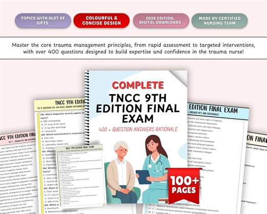 TNCC 9th Edition Abschlussprüfung. Über 400 Fragen mit Richtigen und verifizierten Antworten - Etsy.de