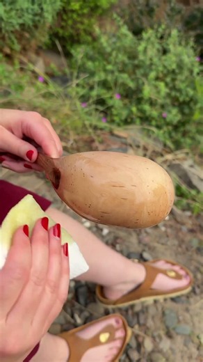 Oiling a Hand-Carved #Hawthorn Ladle | A Wood of #Legends #shorts #spooncarving