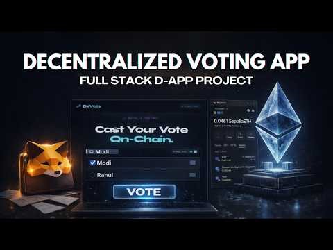 Decentralised Voting DApp (Full Stack Web3 Project) in 30 min | Solidity + MetaMask +ETH | With Code