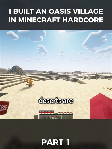 Building an Oasis Village in Minecraft Hardcore