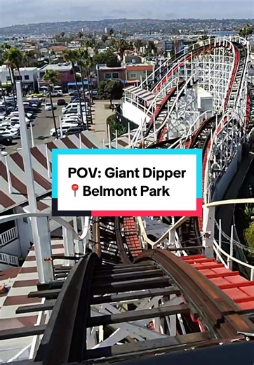 POV of The Giant Dipper at @Belmont Park #pov #giantdipper #belmontpark #sandiego