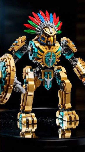 Discover the Golden Aztec LEGO Mech: Intricate Armor & Motionless Majesty 🏹