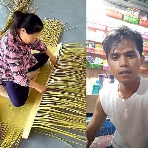 Traditional bamboo mat weaving process #reaction #reactionvideo #diy @followers @highlight | Lonzaga Gavino Jr.