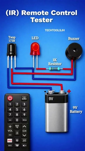 IR remote tester controler circuit diagram #shots #electrical #electrician