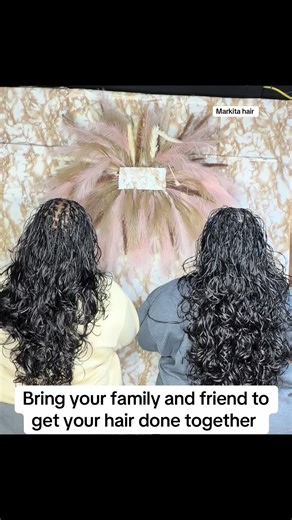 When your client like the service so much and bring back their sisters 💃🏿💃🏿. You can now book with your friends and family . DM for bookings . #bostonbraids #frenchcurlbraids #fyp #knotlessbohobraids #bohobraids