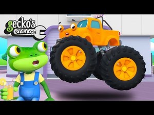 Flying Monster Truck - Gecko Rescues Max! | Gecko's Garage | Truck Videos | Cartoons For Kids