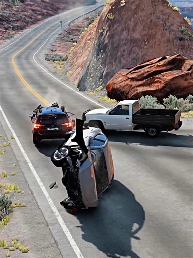 Realistic Highway Car Crashes in BeamNG Drive