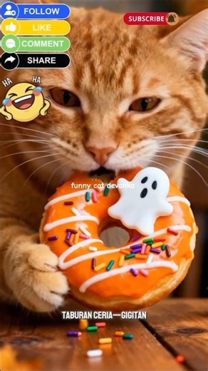 cat eats a donut #cat#cats #catvideos#catshorts#feed #catlovers#funny#funnycat #pets#animalvideos