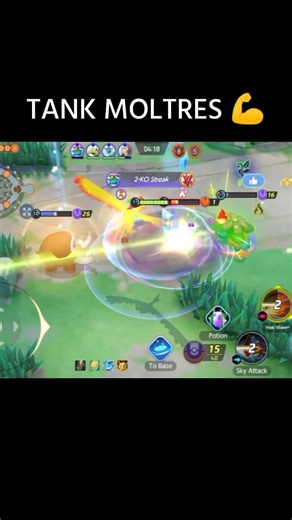 TANKY MOLTRES 5 KO's CLUTCH Team Fight 🔥 | Pokemon Unite #Shorts #5KO #Moltres