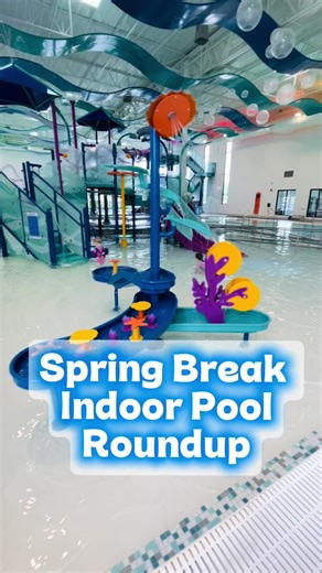 💦Not taking a spring break trip? No problem! Check out one of the many indoor pools in the Chicagoland area. Check current hours for Spring Break hour changes. Vaughan Athletic Center 2121 W Indian Trail, Aurora, IL 60506 * The Water Park features a zero-depth entry with a two-story enclosed slide, body slide, and interactive water play elements. All swimmers must be 48 inches tall to ride the slides Splash Central Indoor Aquatic Center Bartlett 700 S Bartlett Road Bartlett, IL 60103 * 12 foot 