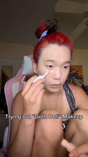 Trying out “goth doll” makeup. #makeup #dollmakeup #dolly