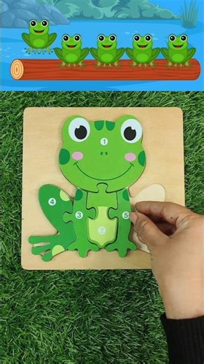 🐸 Frog Puzzle - Learn Animals | Five Little Speckled Frogs #cocomelon #toddlerlearning #shorts