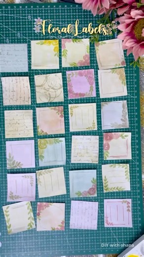 DIY Floral Labels for Journal Supplies 🌸 Easy Handmade Journal Ephemera #shorts