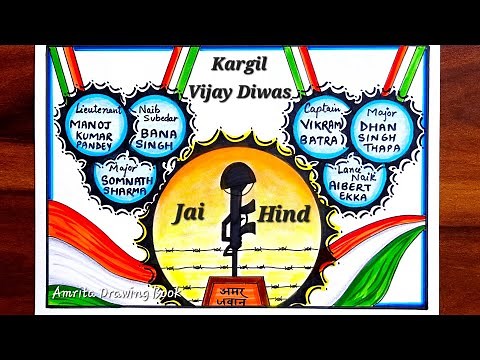 Kargil Vijay Diwas Poster drawing | Vijay Diwas drawing | How to Draw Kargil Vijay Diwas Poster easy
