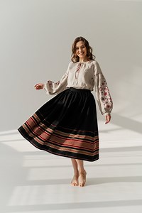 Black Folk Skirt, Traditional Ukrainain Skirt, Vintage Style Skirt, High Waisted Circle Skirt With Pockets - Etsy