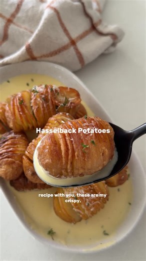 Nicole Maguire on Instagram: "Hasselback Potatoes These are the hasselback potatoes I’ve been quietly levelling up for years – and this version finally delivers everything I want from them. Ultra-crispy edges, fluffy centres, and that glossy olive-oil crunch. They look fancy, but they’re actually very achievable. A quick 2-minute parboil, a hot tray with plenty of oil (no baking paper), and flipping them fan-side down at the end is where the real magic happens. Serve them simply with flaky salt,