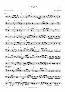 Jimi Hendrix - Hey Joe | Bas Transcriptie | Noel Redding