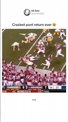 Joe Adams’ "unbelievable" punt return for the Arkansas Razorbacks against #football #crazy #viral