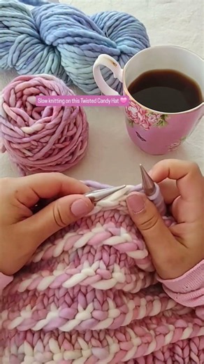 This Twisted Candy Hat is So Satisfying to Make #knitting