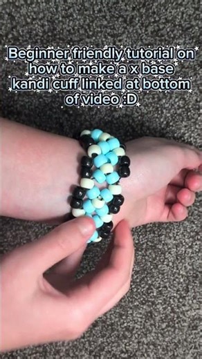 How to make X base kandi cuff for beginners #kandi #bracelet #xbasecuff #funny #meme #tutorial